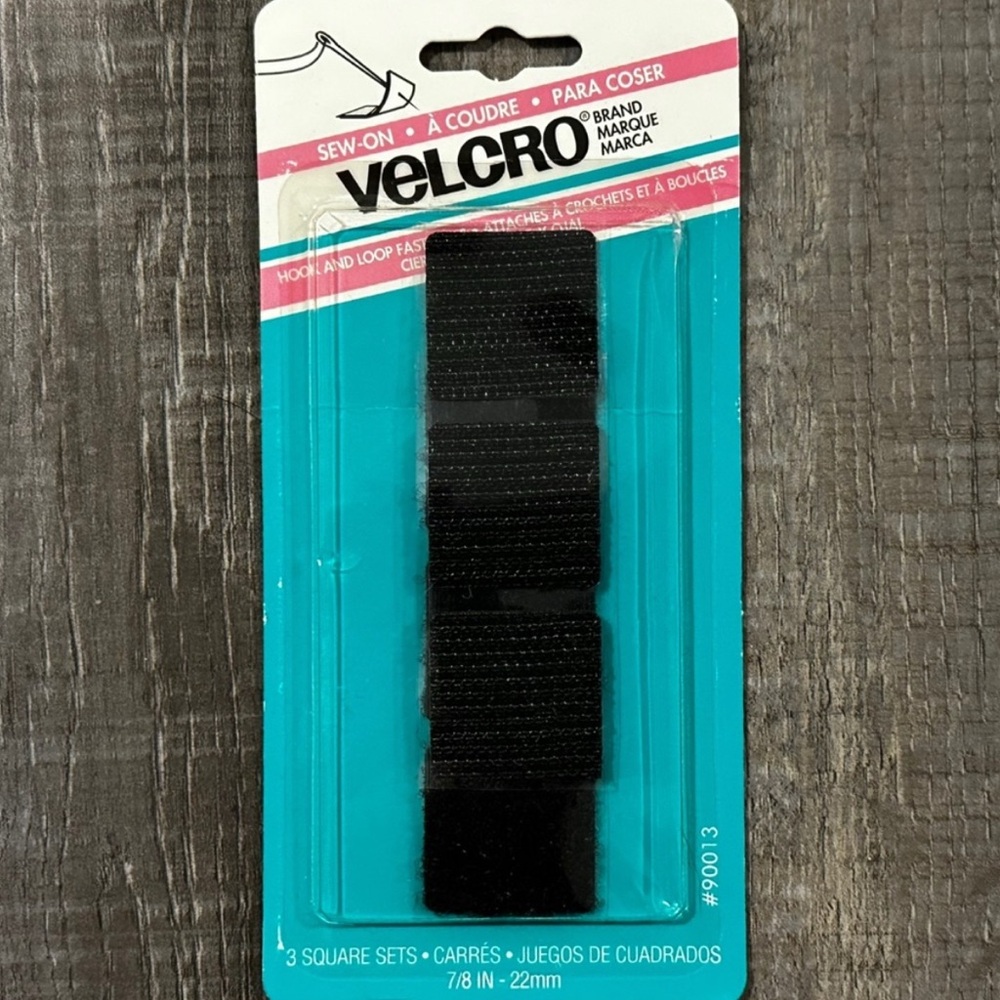 💞 New 3-Pack Velcro Sew-On Black Hook and Loop Fasteners